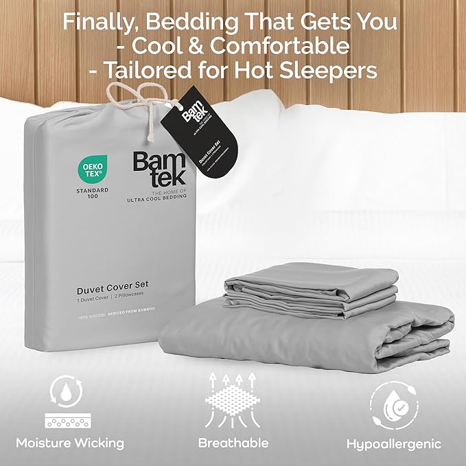 Bamboo Cooling Duvet Cover Set - King - 3 Piece