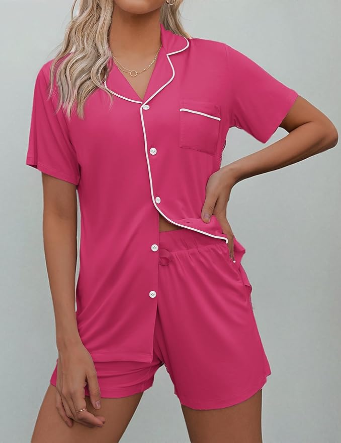 Women's Pajama Set - Short Sleeve - 2 Piece
