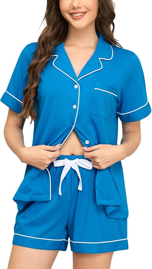 100% Cotton Pajama Set - Short Sleeve - 2 Piece
