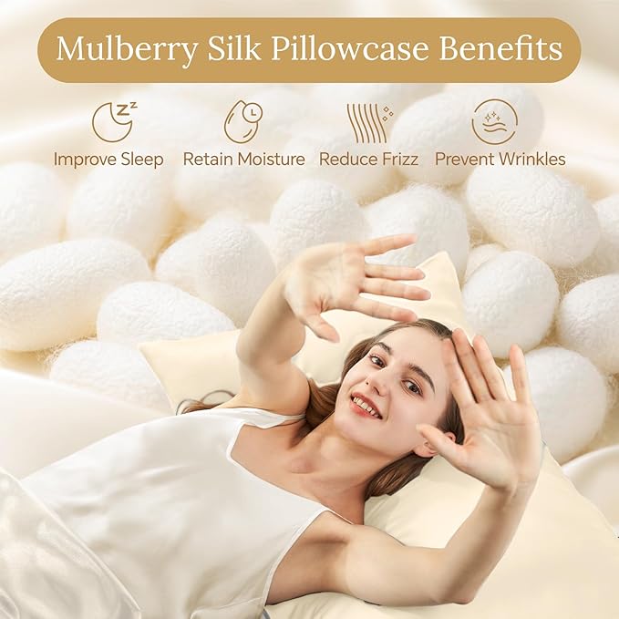 Mulberry Silk Cooling Pillowcase - King - 20 x 40 in