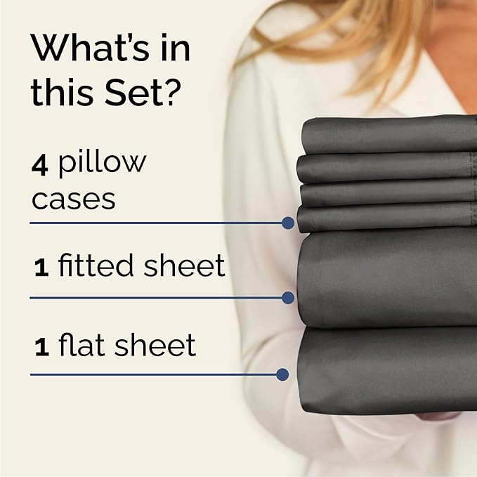 Cooling Bed Sheet Set - Queen - 16 in Deep Pocket - 6 Piece