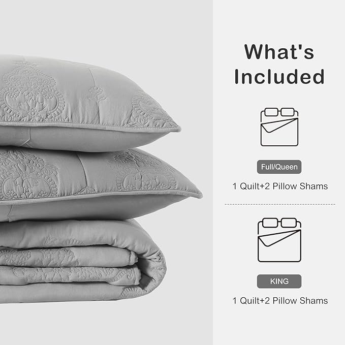 Microfiber Quilt Set - Queen - 3 Piece