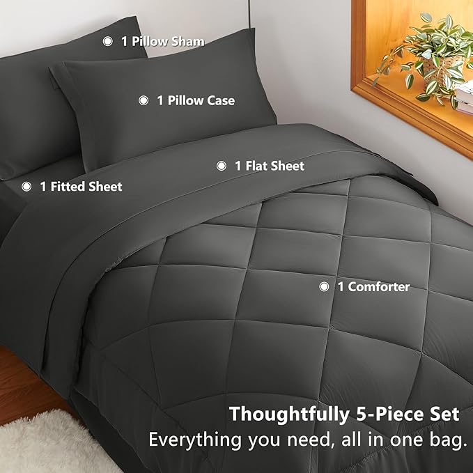 Down Alternative Comforter Set - Twin - 5 Piece