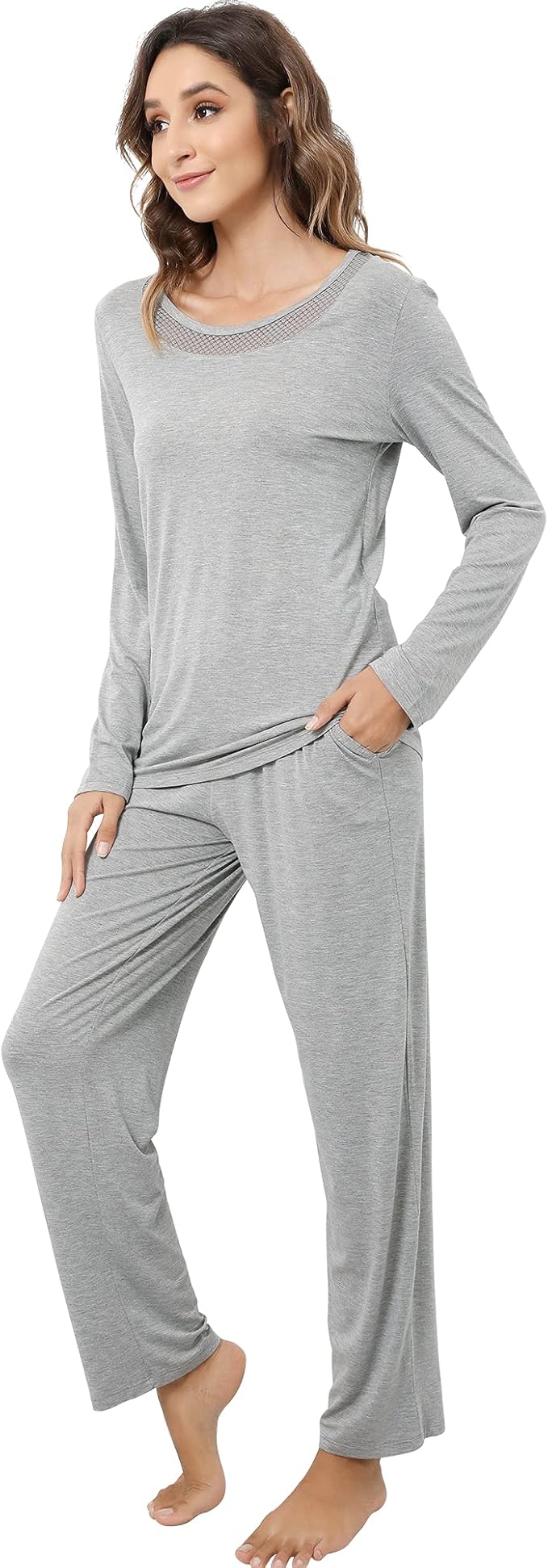 Women's Bamboo Pants Pajama Set - Long Sleeve