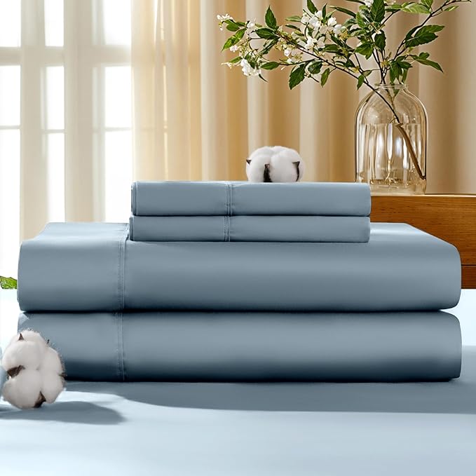 100% Cotton Bed Sheet Set - King - 4 Piece