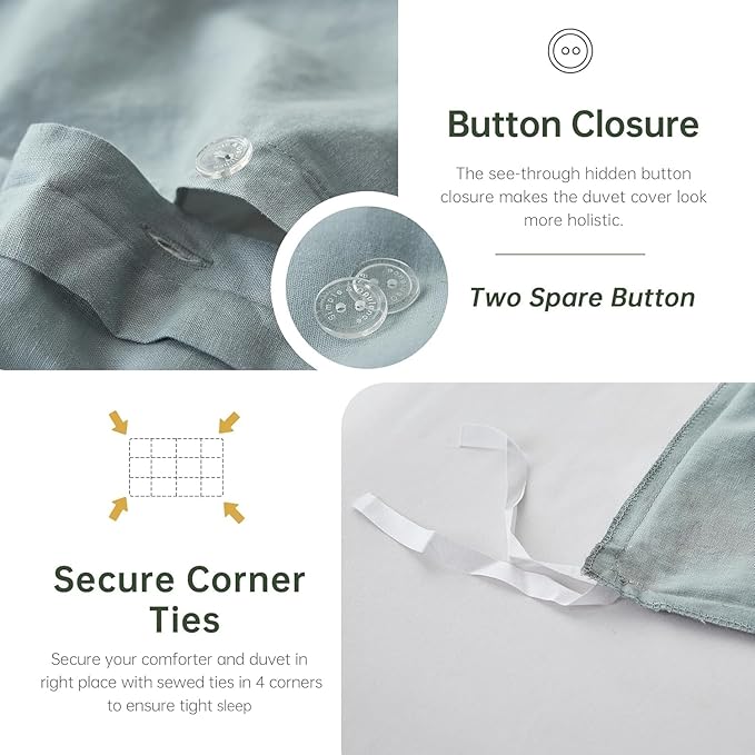 Linen Duvet Cover Set - Full - 3 Piece