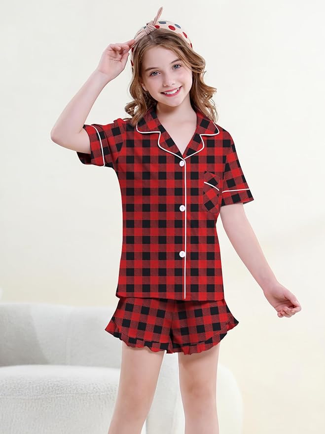 100% Cotton Shorts Pajama Set - Short Sleeve - 2 Piece