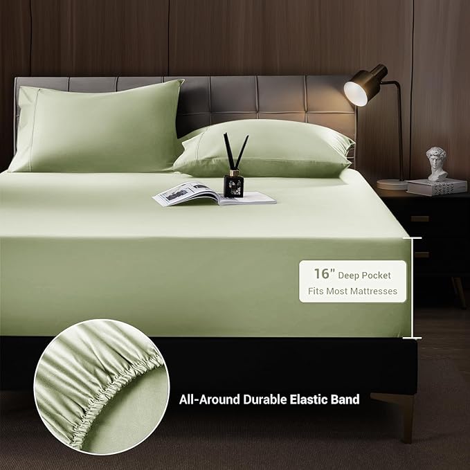 Bamboo Cooling Bed Sheet Set - King - 4 Piece