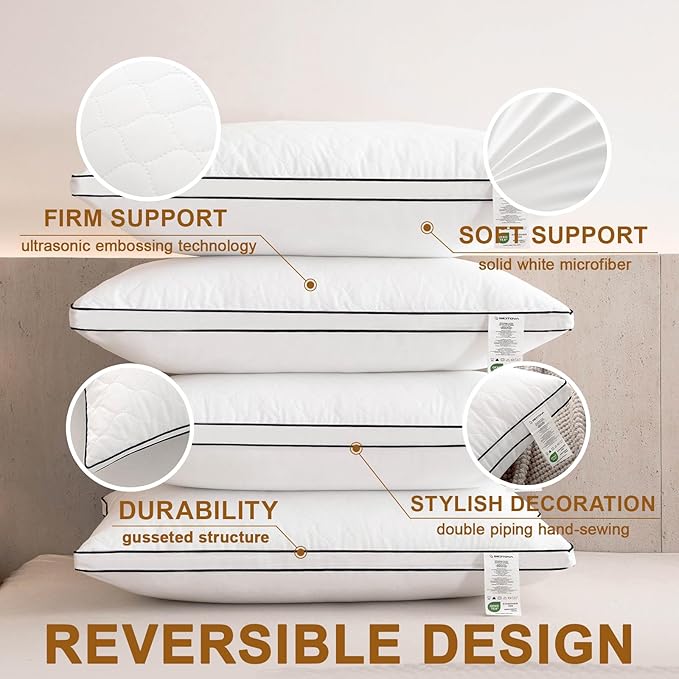 Microfiber Bed Pillow - Standard - 4 Piece