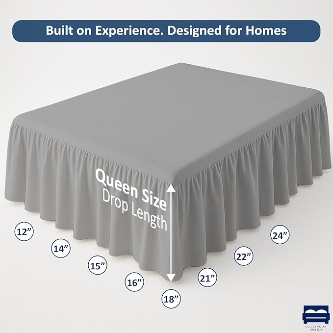 Microfiber Bed Skirt - Queen - 22 in Drop