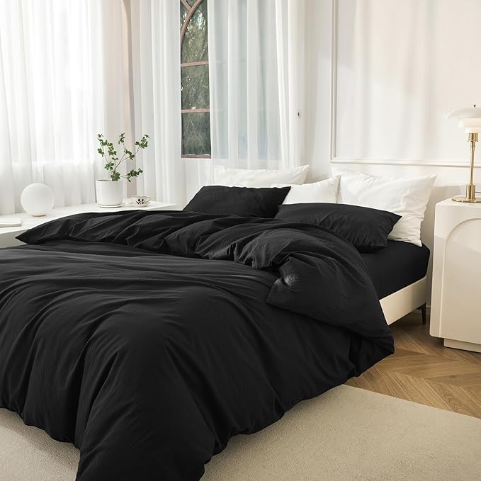 Linen Duvet Cover Set - King - 104 x 98 in - 3 Piece