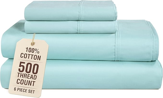 100% Cotton Bed Sheet Set - Twin XL - 15 in Deep Pocket - 4 Piece