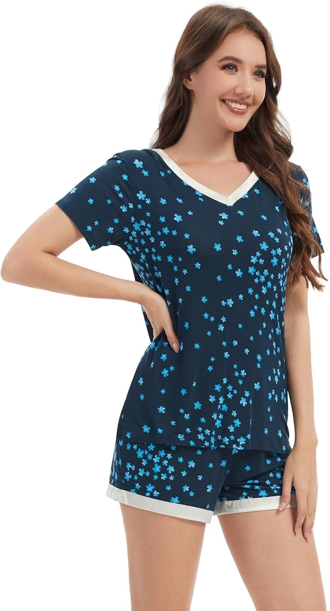 Women's Bamboo Cooling Pajama Set - Short Sleeve - 2 Piece