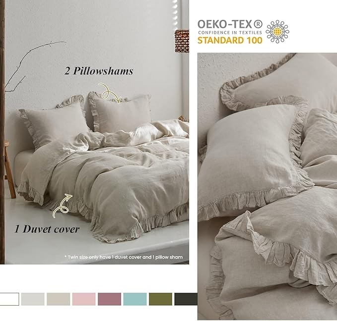 Linen Duvet Cover Set - Twin