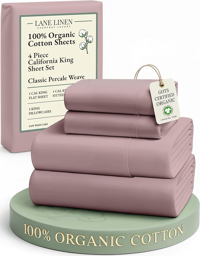 Linen Bed Sheet Set - California King - 4 Piece
