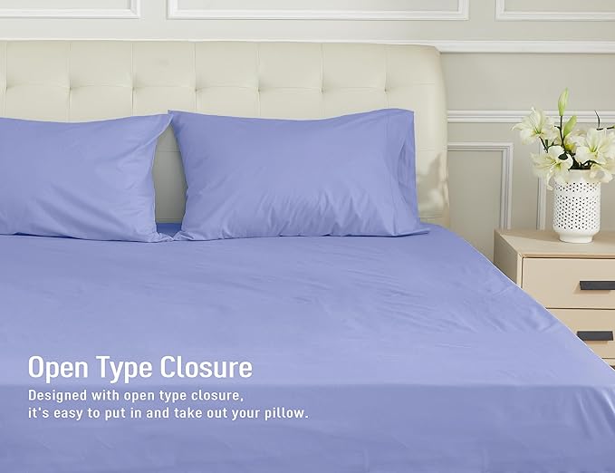 100% Cotton Pillowcase Set - King - 20 x 40 in - 2 Piece
