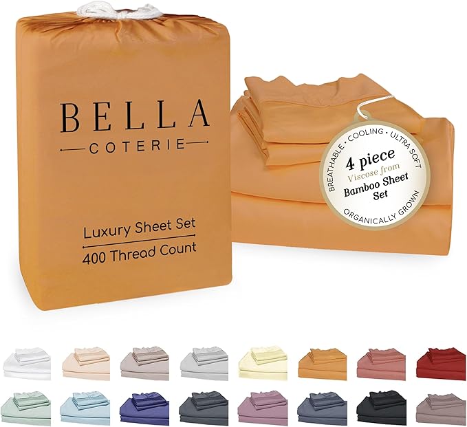 Bamboo Cooling Bed Sheet Set - King - 18 in Deep Pocket