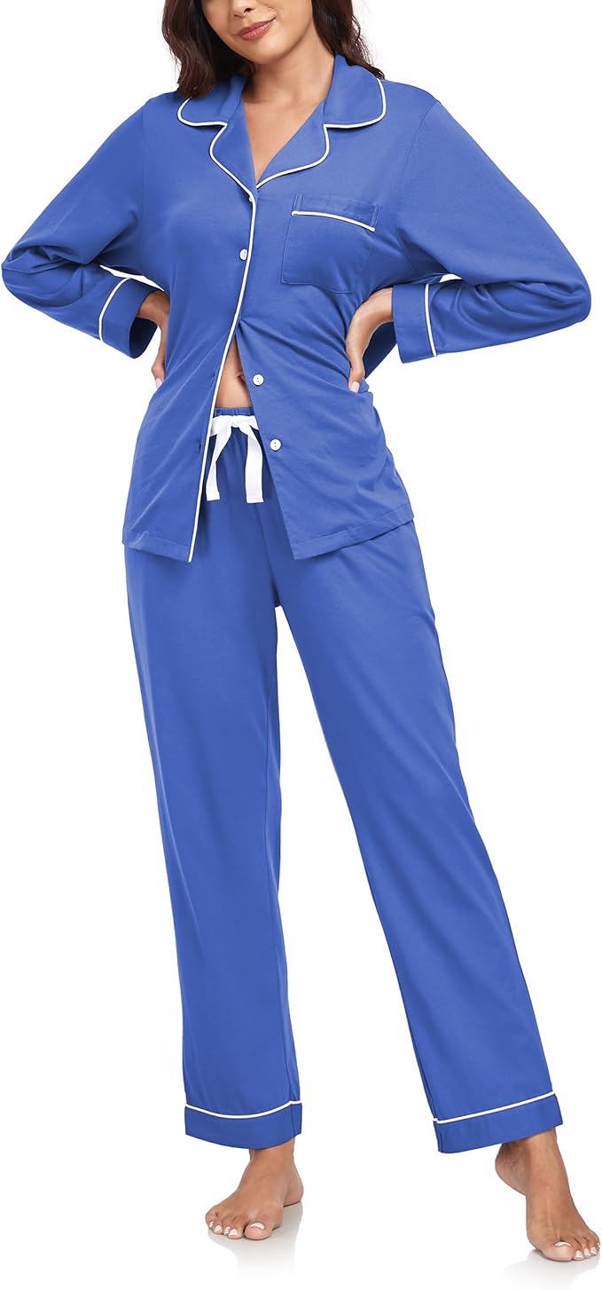Women's 100% Cotton Pajama Set - Long Sleeve - 2 Piece