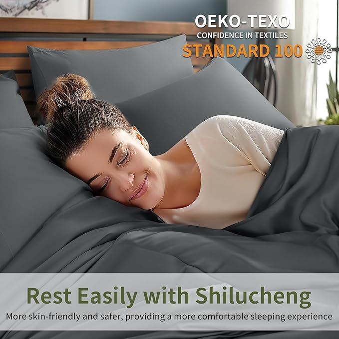 Bamboo Cooling Bed Sheet Set - King - 6 Piece