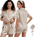 Satin Shorts Pajama Set - 3 Piece