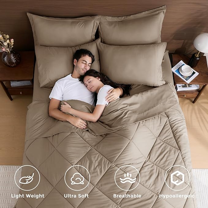 Linen Comforter Set - California King - 7 Piece