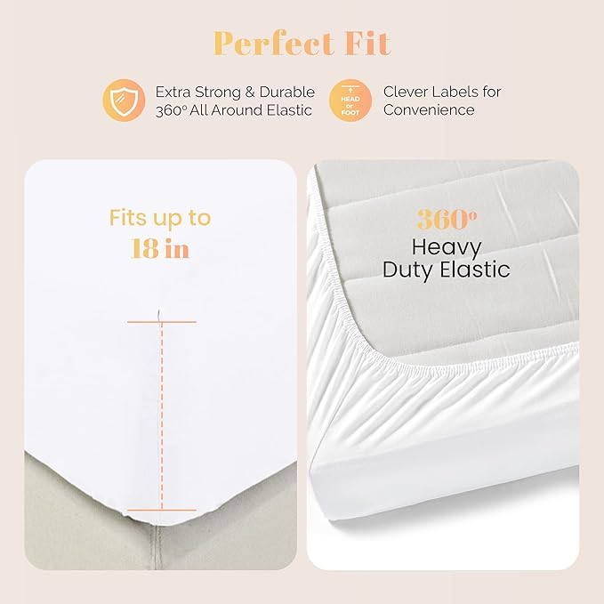 Cooling Bed Sheet Set - California King - 16 in Deep Pocket - 4 Piece