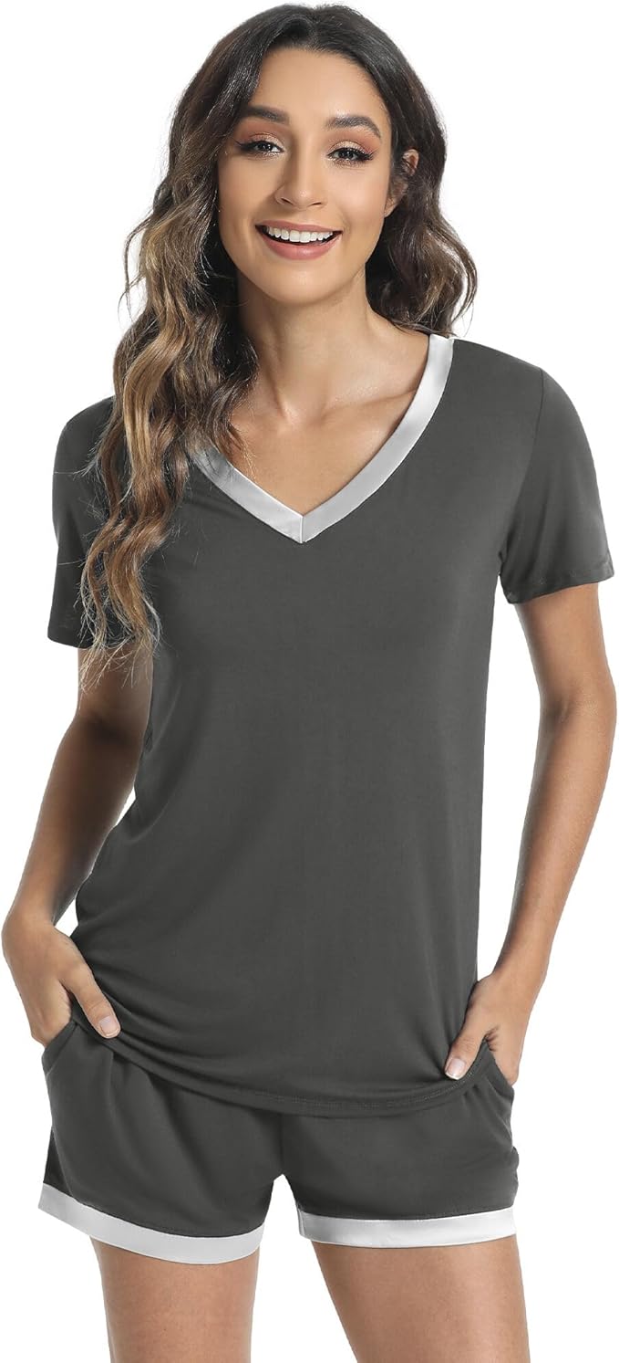 Women's Bamboo Cooling Pajama Set - Short Sleeve - 2 Piece