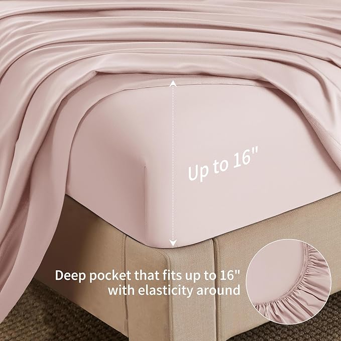 Bamboo Cooling Bed Sheet Set - Queen - 6 Piece