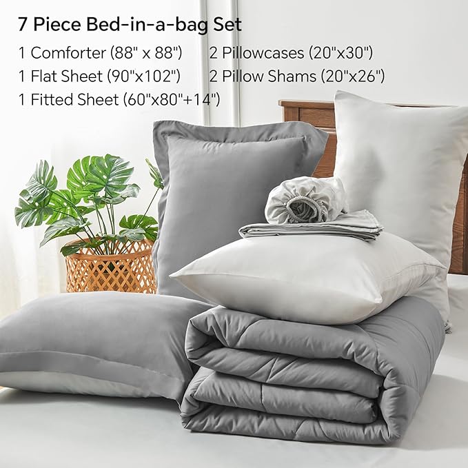 Microfiber Comforter Set - Queen - 7 Piece