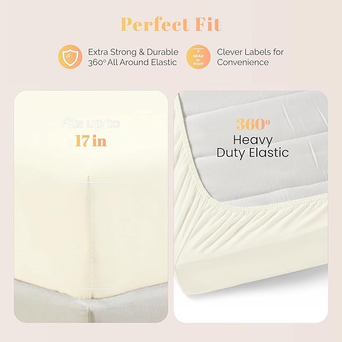 Cooling Bed Sheet Set - Twin XL - 16 in Deep Pocket - 3 Piece