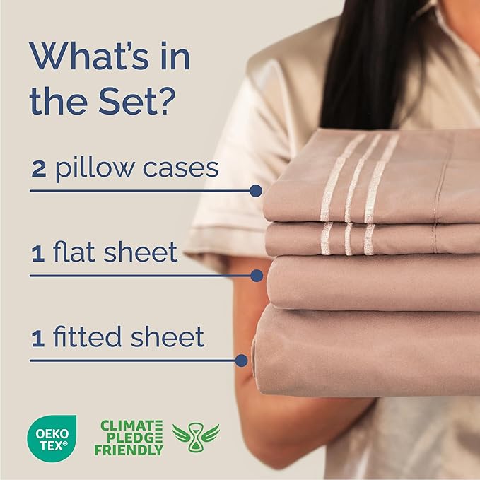 Cooling Bed Sheet Set - Queen - 4 Piece