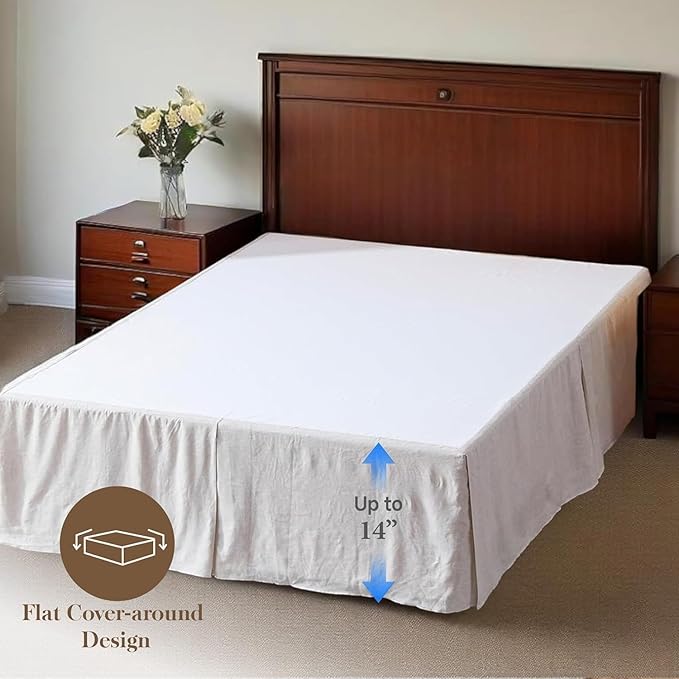 Linen Bed Skirt - King - 14 in Drop