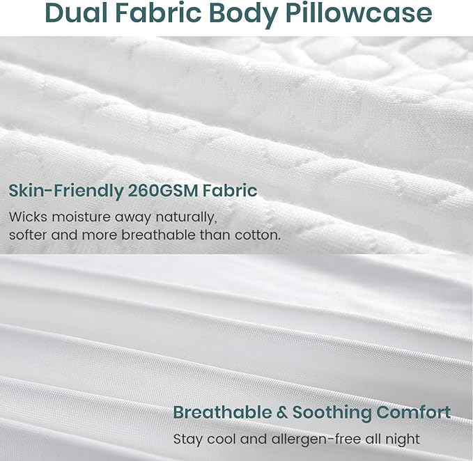 Memory Foam Cooling Body Pillow - King - 2 Piece