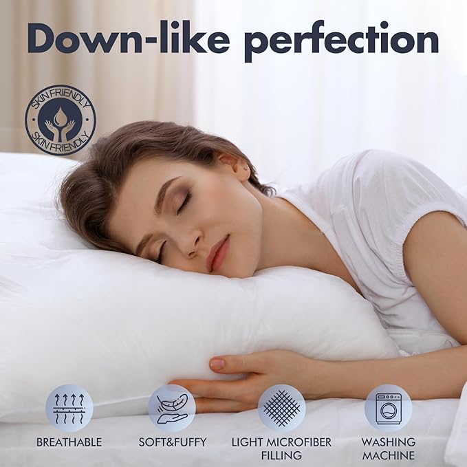 100% Cotton Hypoallergenic Bed Pillow - King - 2 Piece
