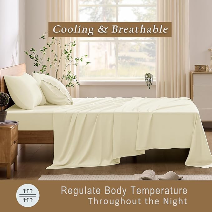 Bamboo Cooling Bed Sheet Set - Full - 4 Piece