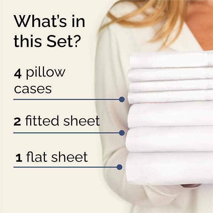 Cooling Bed Sheet Set - Split King - 16 in Deep Pocket - 7 Piece