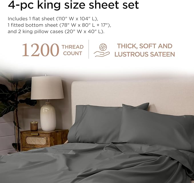 Bed Sheet Set - King - 4 Piece