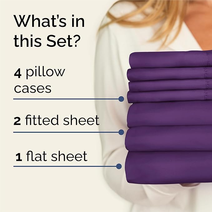 Cooling Bed Sheet Set - Split King - 16 in Deep Pocket - 7 Piece