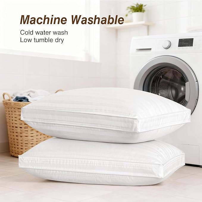 100% Cotton Bed Pillow - King - 2 Pack