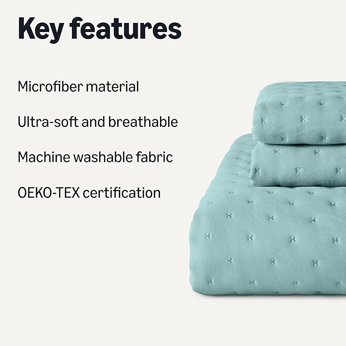 Microfiber Quilt Set - Queen - 3 Piece
