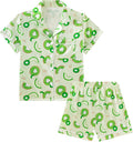 Satin Pajama Set - Short Sleeve - 2 Piece