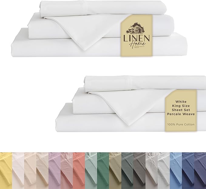 100% Cotton Bed Sheet Set - King - 8 Piece