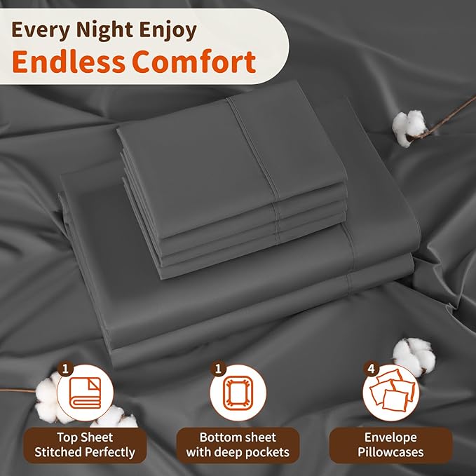 Bed Sheet Set - Queen - 6 Piece