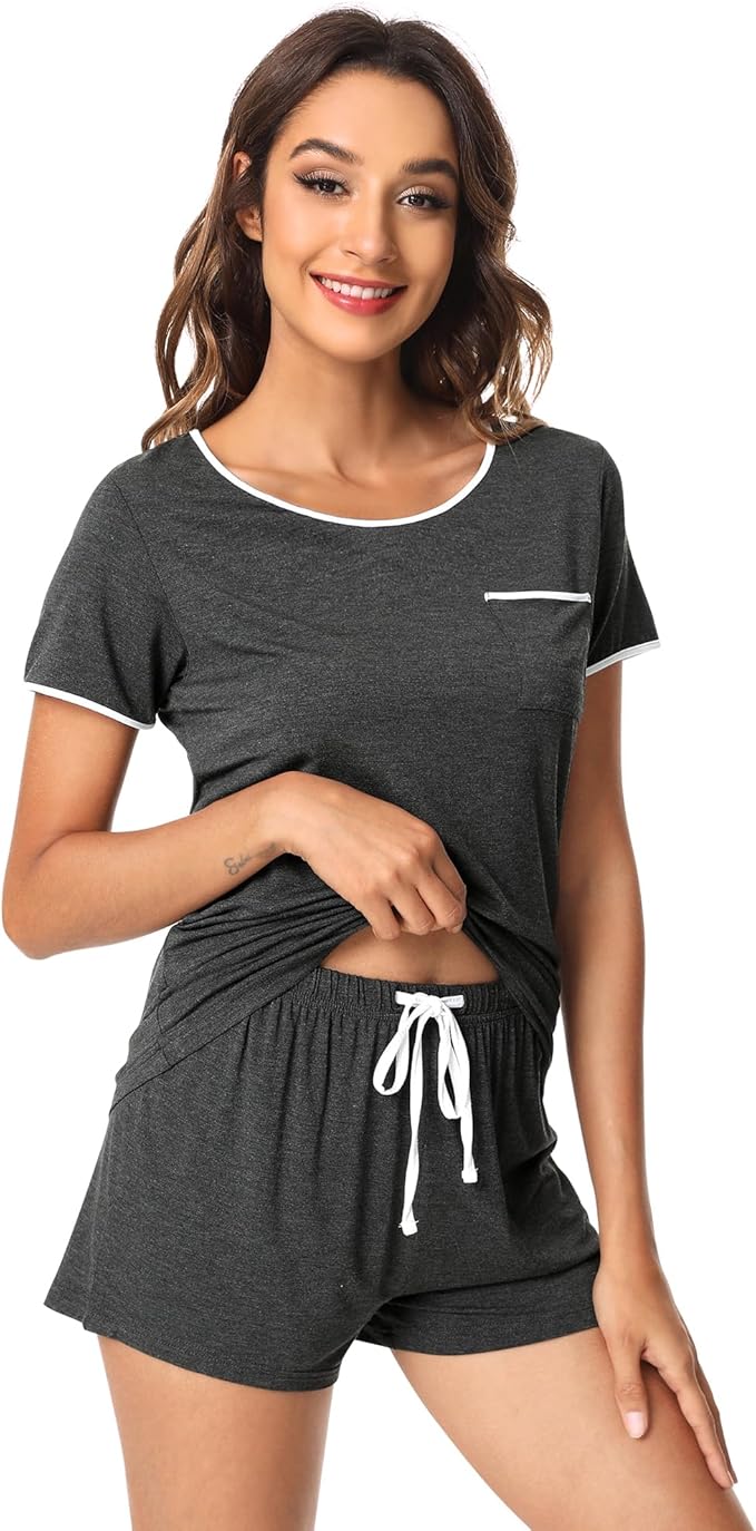 Women's Bamboo Cooling Pajama Set - Short Sleeve - 2 Piece