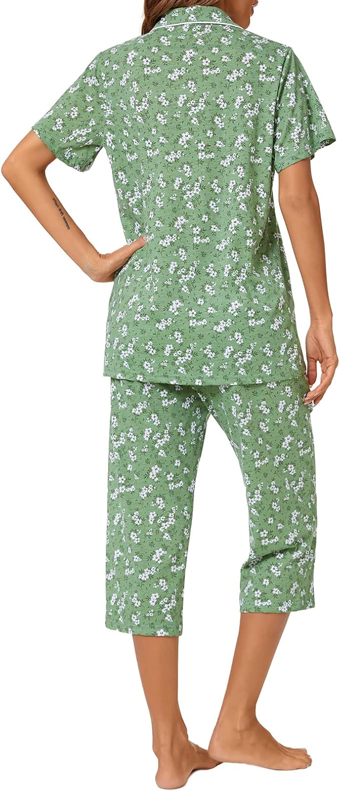 Capri Pajama Set - Short Sleeve - 2 Piece