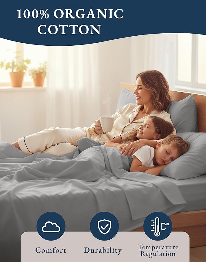 Linen Bed Sheet Set - King - 15 in Deep Pocket - 4 Piece