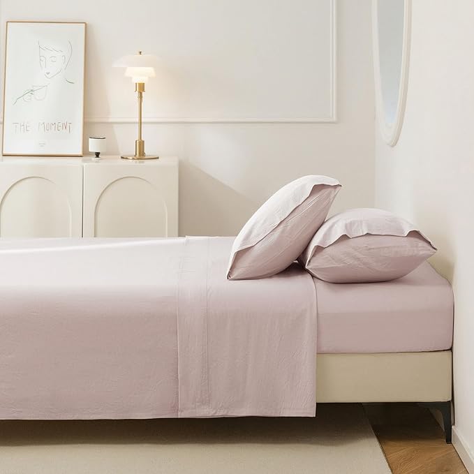 Linen Bed Sheet Set - Queen - 4 Piece