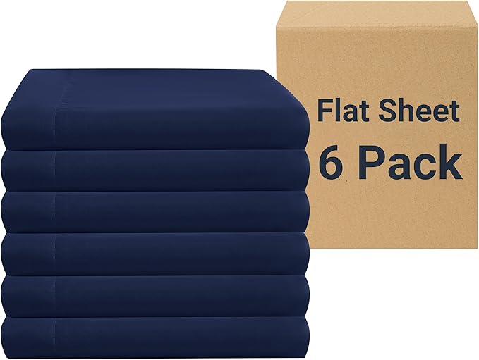 Microfiber Flat Sheet - Twin - 6 Pack