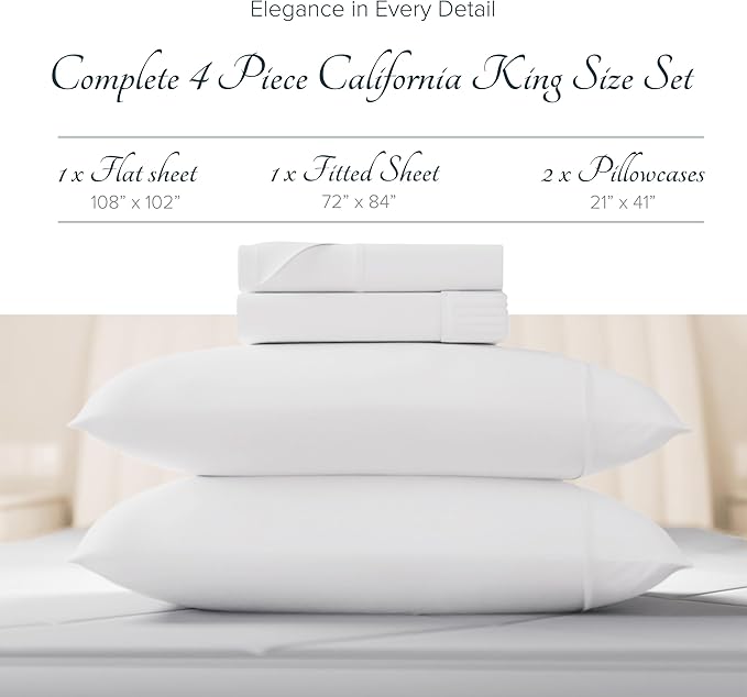 Linen Cooling Bed Sheet Set - California King - 4 Piece