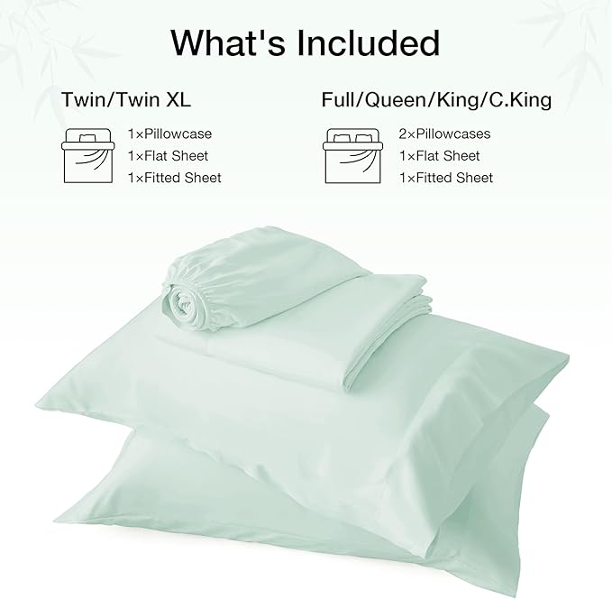 Bamboo Cooling Bed Sheet Set - Twin - 3 Piece
